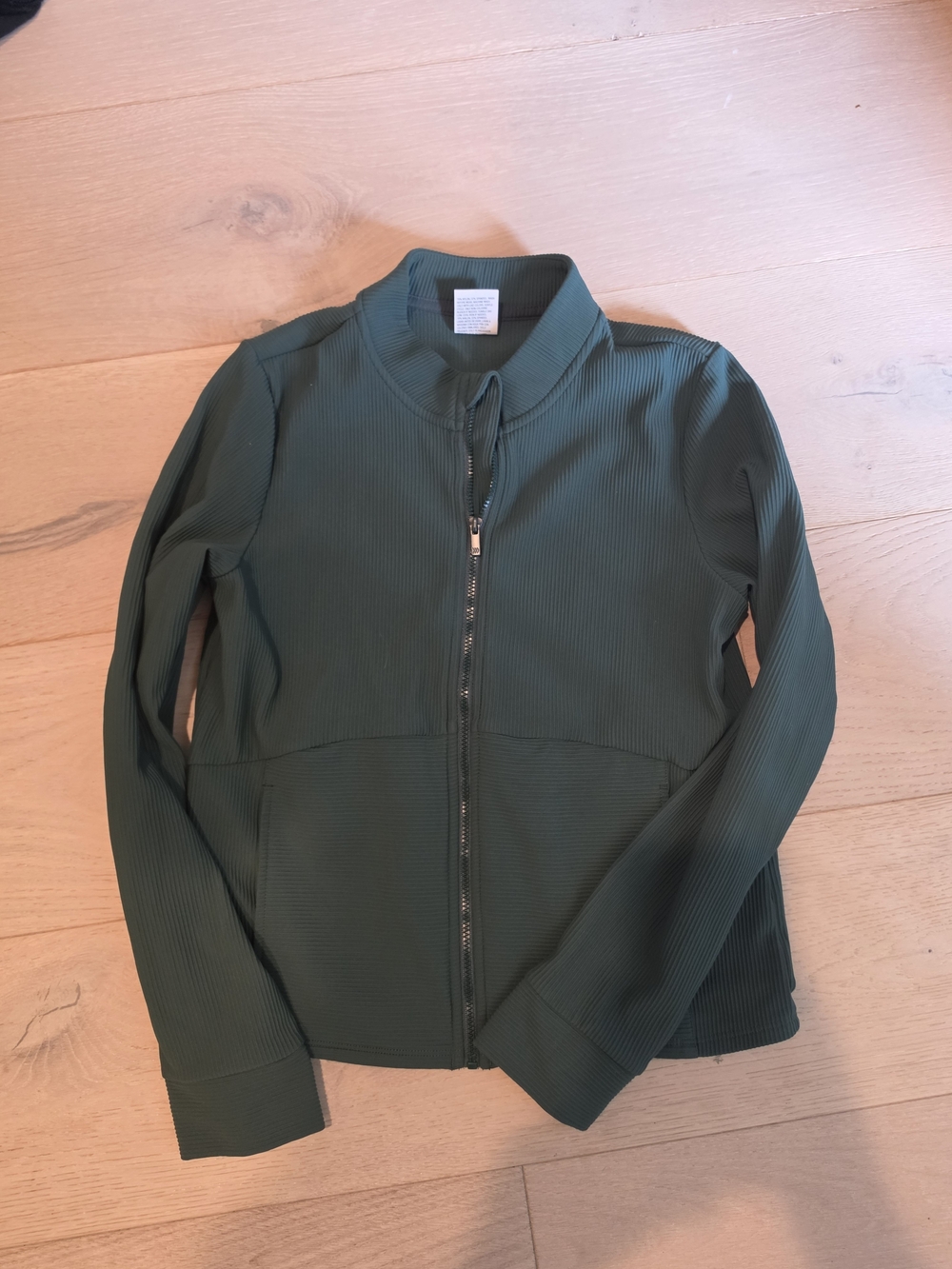 all in motion Dark Green Ribbed Zip-Up Bomber Jacket